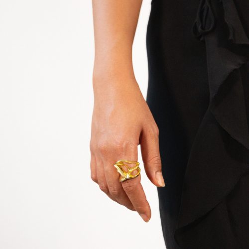Spiders Web Ring / gold plated
