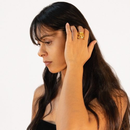 Spiders Web Ring / gold plated