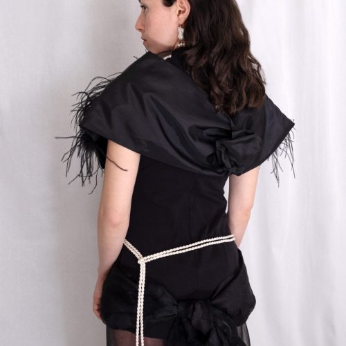 Satin Belt with Pearl Tassel